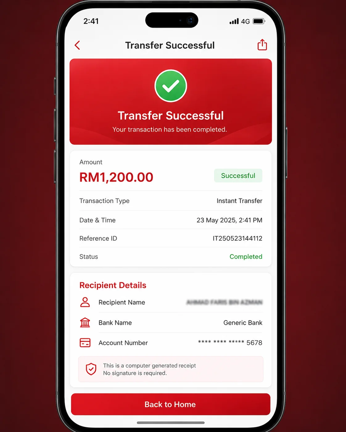 Bukti pengeluaran Mega888 RM1,200 melalui perbankan dalam talian dalam 12 minit