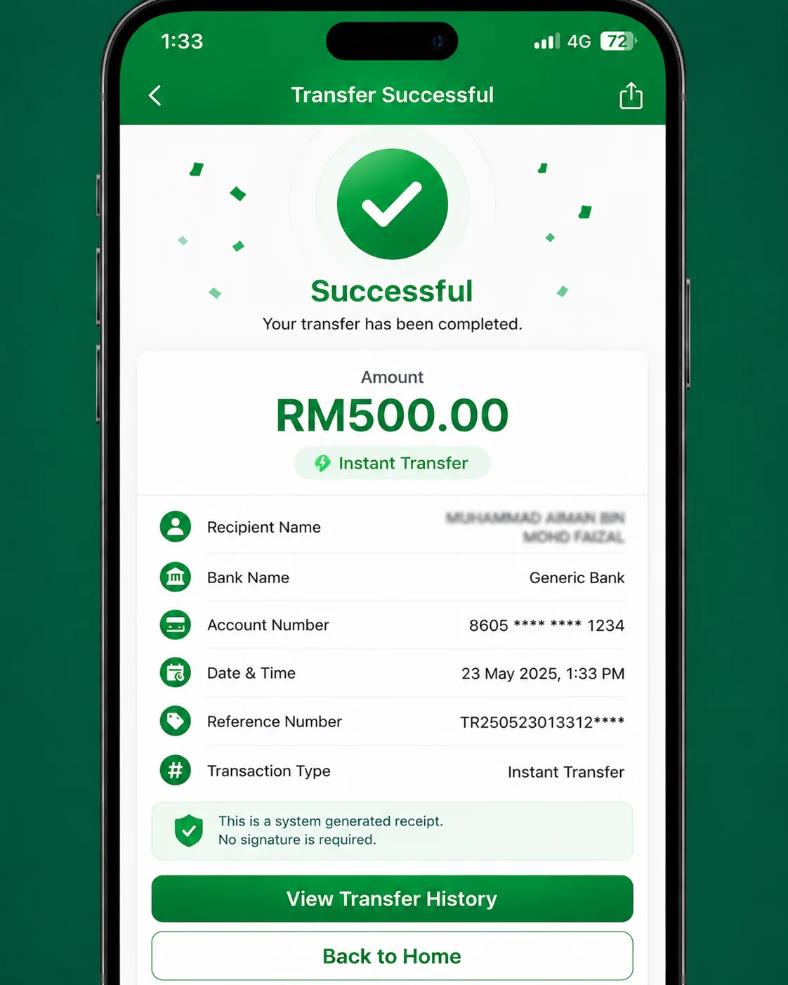 Bukti pengeluaran Mega888 RM500 melalui perbankan dalam talian dalam 11 minit
